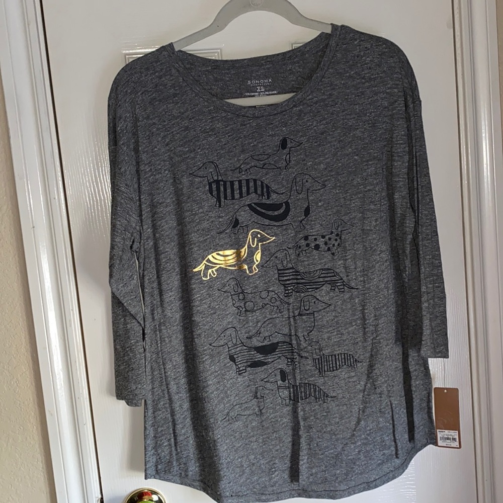 Gray wiener dog long sleeve